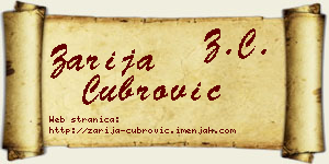 Zarija Čubrović vizit kartica